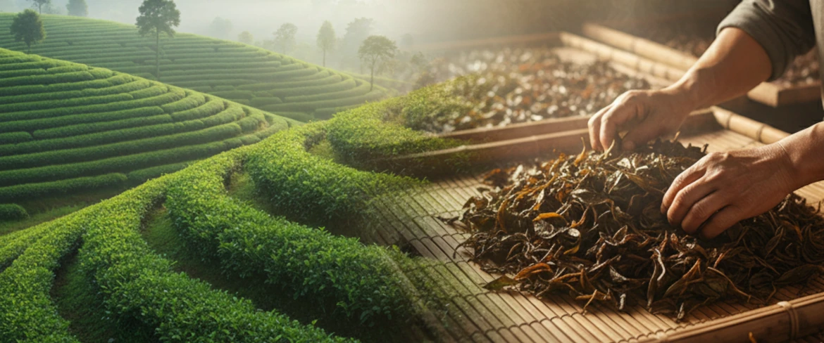 Η διαδικασία παραγωγής του μαύρου τσαγιού σε φύλλα – ζύμωση και ξήρανση