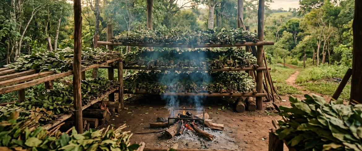 Yerba mate από την Παραγουάη – παραδοσιακή μέθοδος ξήρανσης «barbacuá»
