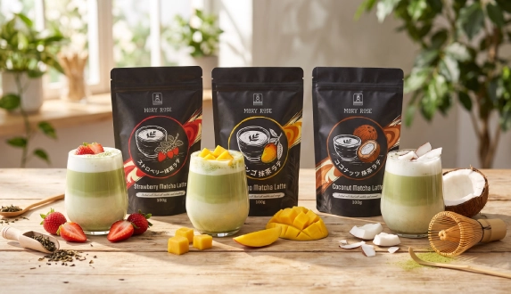 Mary Rose matcha latte – αρωματισμένο matcha με φρούτα και καρύδα