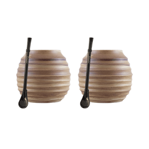 Σετ αξεσουάρ Yerba Mate: 2x Calabash + 2x Bombilla