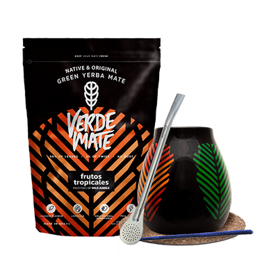 Σετ Yerba Mate: Verde Mate Frutos Tropicales 500γρ + Καλαμπάς + Bombilla