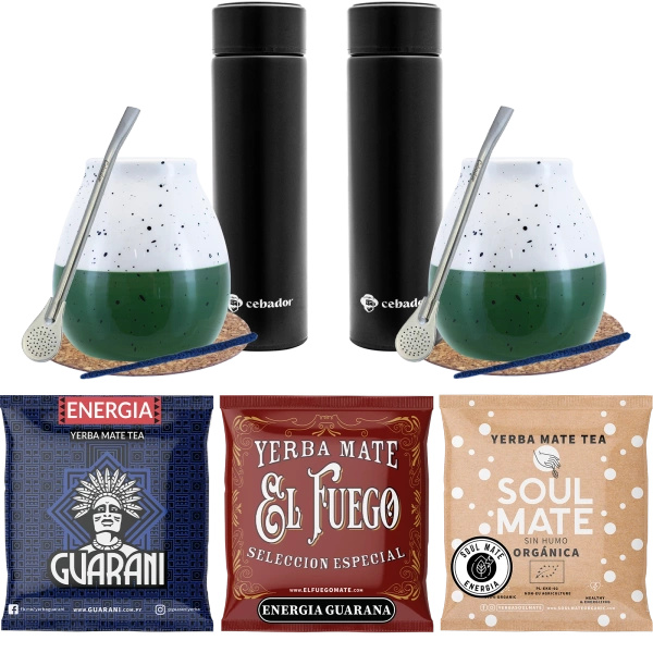 Yerba Mate starter kit Thermos 3x50g για ζευγάρι