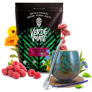 Yerba Mate set Verde Mate Βατόμουρο 500g Calabash + Bombilla