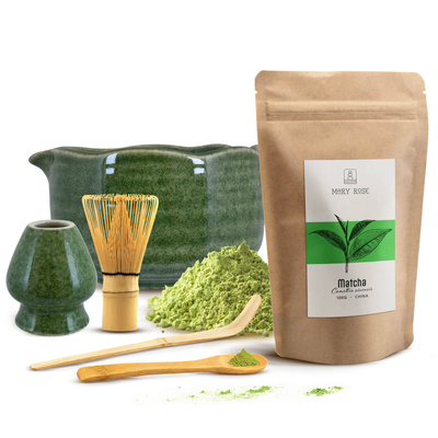Σετ παρασκευής τσαγιού Matcha: matcha 100g + αξεσουάρ