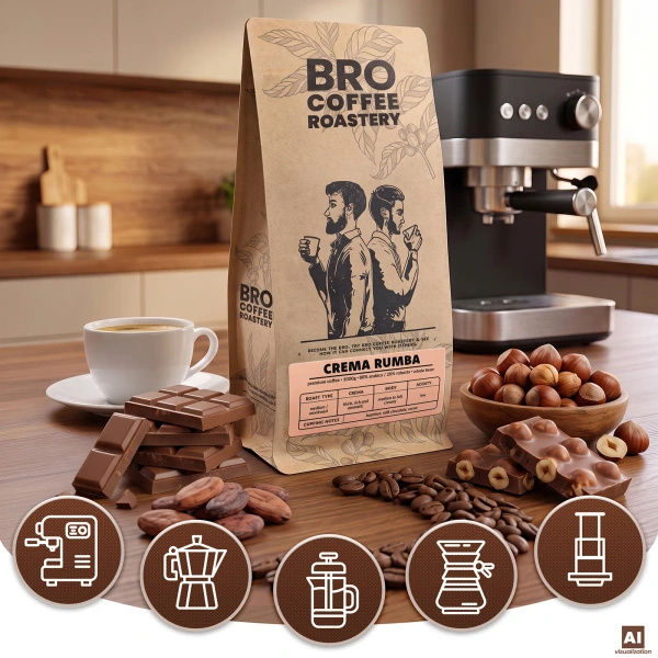 Bro Coffee Roastery – Καφές ολόκληρος Crema Rumba 1 κιλό