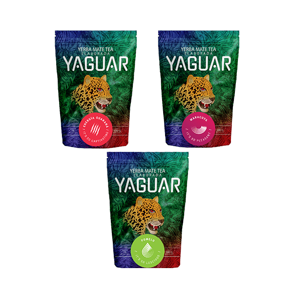 Yerba Mate Yaguar σετ διαφόρων τύπων 3x500g