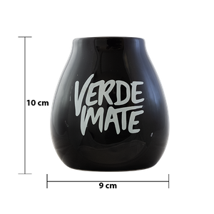 Κεραμική κούπα για μάτε με λογότυπο Verde Mate (μαύρη) 350 ml