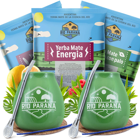 Σετ Yerba Mate Rio Parana για δύο άτομα Calabash Bombilla