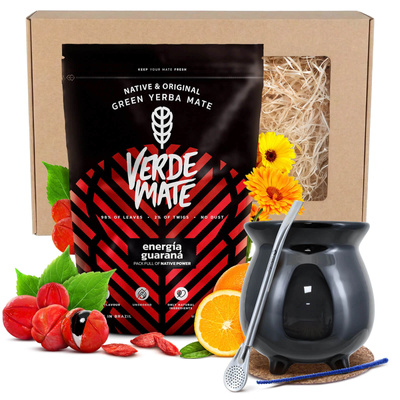 Σετ δώρου Yerba Mate: Verde Mate Energía Guaraná + Καλαμπάς + Bombilla