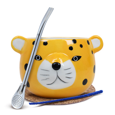 Σετ Yerba Mate Matero Gourd Gatito Bombilla σετ Yerba Mate Matero Gourd Gatito Bombilla