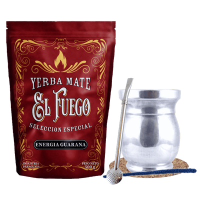 Σετ Yerba Mate: El Fuego Energia Guarana 500γρ + Palo Santo + Bombilla
