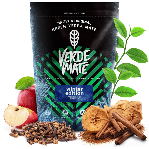 Χριστουγεννιάτικο σετ δώρου γιέρμπα ματέ Verde Mate Winter Edition 500γρ + καλαμπάσα και μπομπίγια