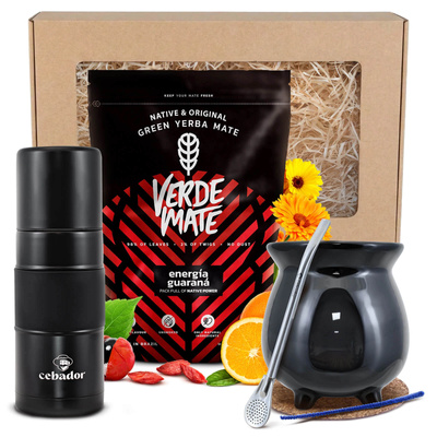Σετ δώρου Yerba Mate: Verde Mate Energía Guaraná 0,4 κιλά + Yerbomos X + Καλαμπάς + Bombilla