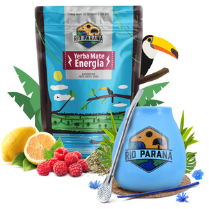 Yerba Mate σετ Rio Parana Energia 500g Calabash + Bombilla