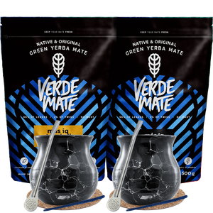 Yerba Mate Mas IQ σετ για δύο άτομα Bombilla 2x500