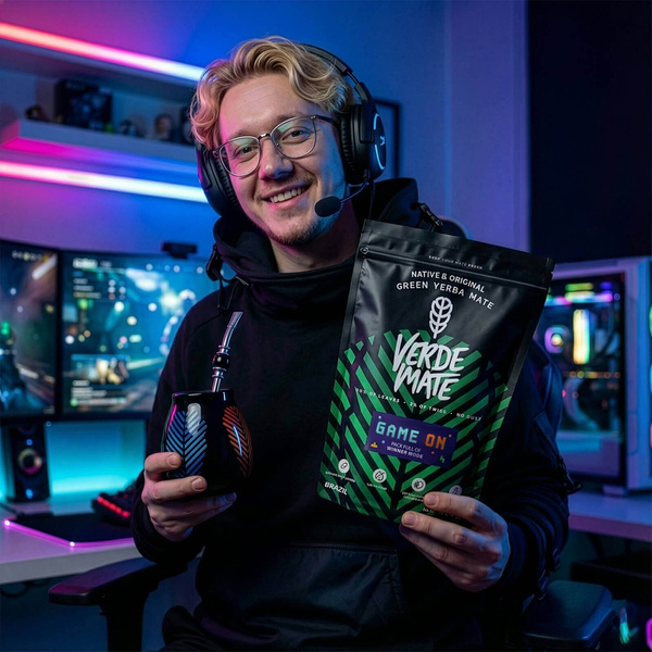 Σετ Yerba Mate Verde Mate Game On 400γρ 0,4κιλά Καλαμπάς  + Bombilla