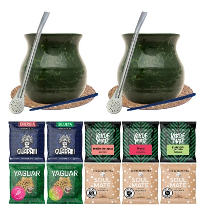 Σετ για δύο άτομα 10x50g τσάι mate Bombilla Gourd