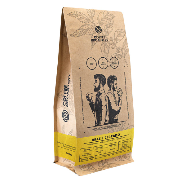 Bro Coffee Roastery - Καφές ολόκληρος Brazil Cerrado Premium 400 γρ