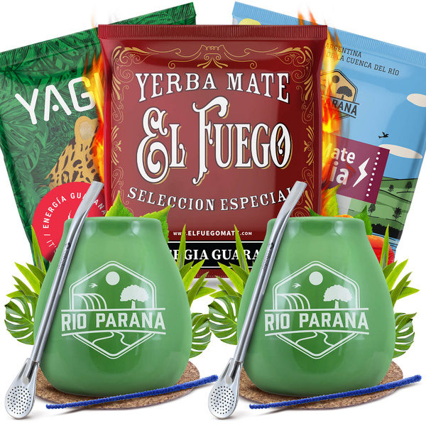 Yerba Mate Energia Set ΓΙΑ ΔΥΟ Calabash Bombilla