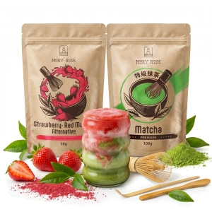 Σετ για χρωματιστό Matcha Latte: Matcha + Red Matcha + αξεσουάρ