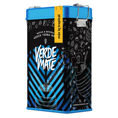 Yerbera – Μεταλλικό κουτί + Verde Mate Green Más IQ Tropical 0,5 κιλά