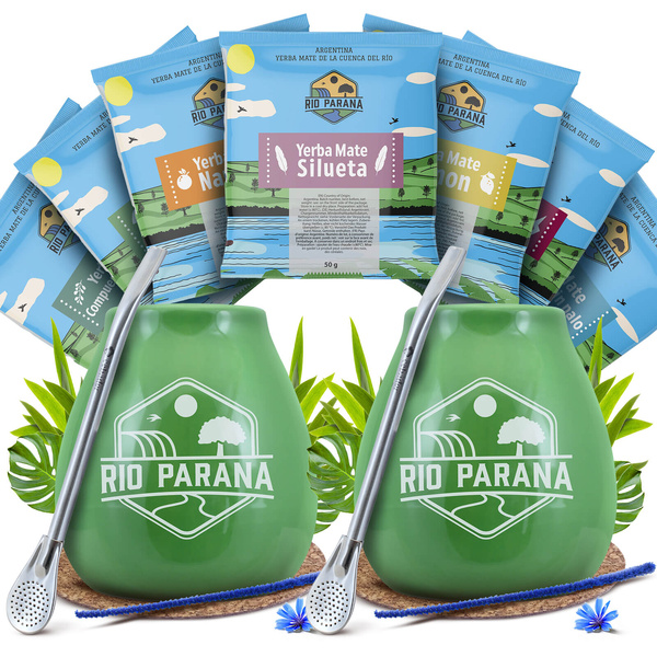 Σετ Yerba Mate Rio Parana για δύο άτομα Calabash Bombilla