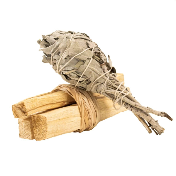 Σετ θυμιάματος Palo santo + λευκό φασκόμηλο