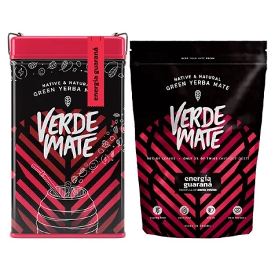 Σετ Yerba Mate: Verde Mate Energía Guaraná 2x500γρ + Yerbera