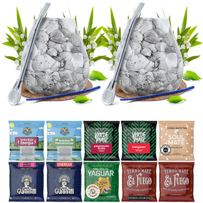 Σετ Yerba Mate για δύο άτομα Calabash Bombilla