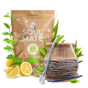 Σετ Yerba Mate Soul Mate Organica Menta Limon 500g 0,5kg Calabash + Bombilla