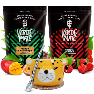 Σετ Yerba mate Verde Mate κεραμικό calabash Yaguar Gatito bombilla