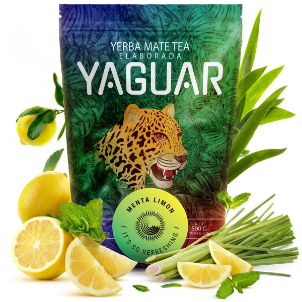 Σετ Yerba Mate Yaguar Naranja 500g + Yaguar Menta Limon 500g