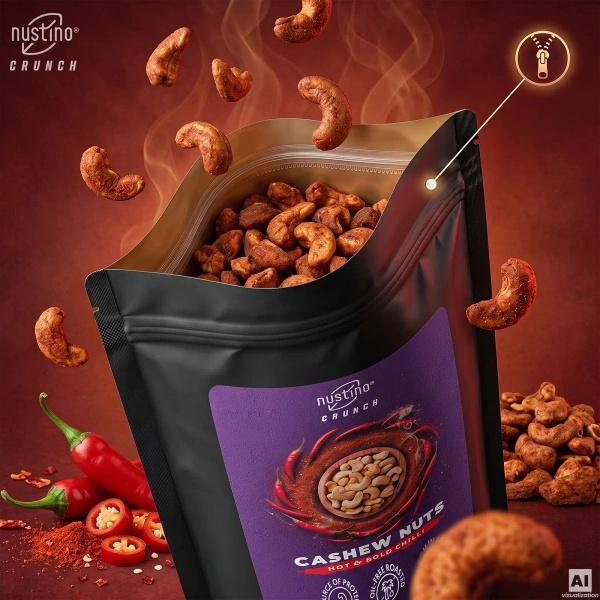 Nustino Crunch – καβουρδισμένα κάσιους – Hot & Bold Chilli 200 γρ.