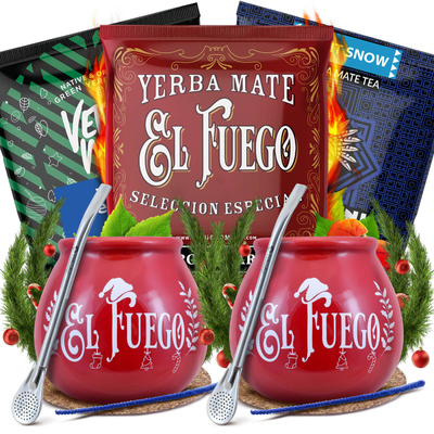 Χειμερινό σετ Yerba Mate για δύο άτομα Calabash Bombilla