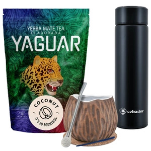Yerba Mate Yaguar Coconut σετ θερμός 500g calabash