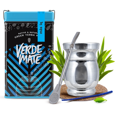 Σετ Yerbera Verde Mate Mas IQ 0.5kg Palo Santo