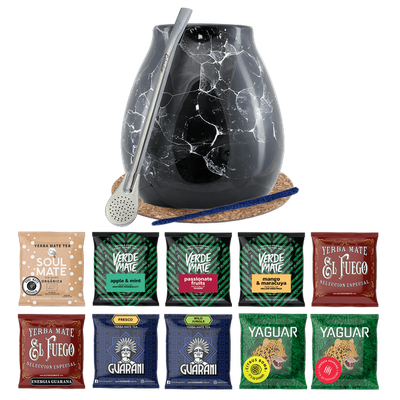 Σετ Yerba Mate 10x50g Calabash Marmol Bombilla