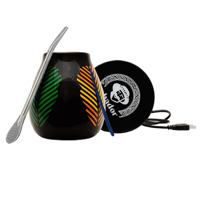 Σετ αξεσουάρ Yerba Mate: θερμαντήρας κούπας USB + Καλαμπάς + Bombilla