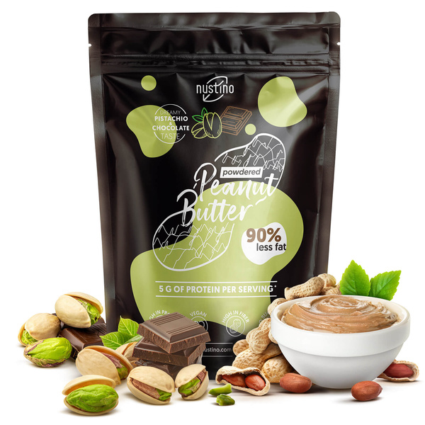 Nustino – Φυστικοβούτυρο σε σκόνη – Pistachio & Chocolate (χωρίς προσθήκη ζάχαρη) 400 g