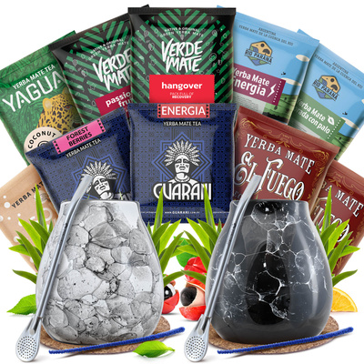 Σετ Yerba Mate για δύο άτομα Calabash Bombilla