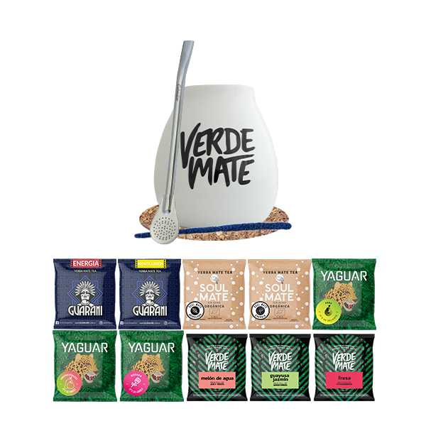 Σετ Yerba Mate Πράσινο 500g Gourd Bombilla 10x50g