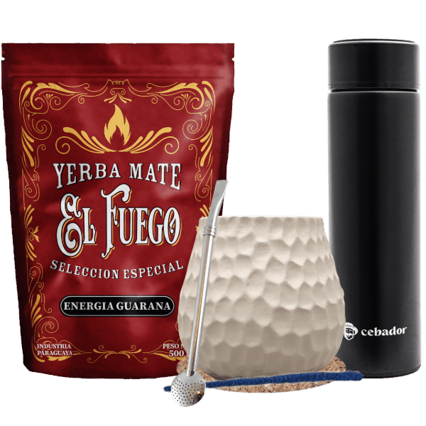 Σετ Yerba Mate: El Fuego 500γρ + Θερμός LED + Καλαμπάς + Bombilla