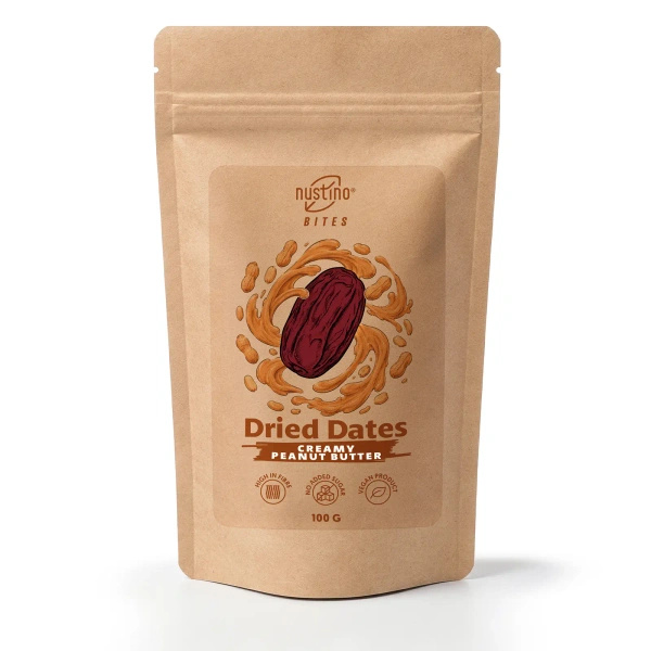 Nustino Bites – Αποξηραμένοι Χουρμάδες – Creamy Peanut Butter 100 γρ.