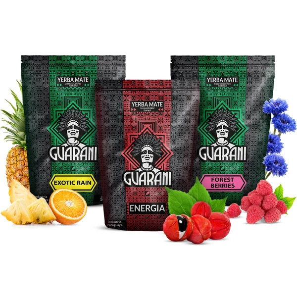 Yerba Mate Guarani ενέργεια και σετ φρούτων 3x500g