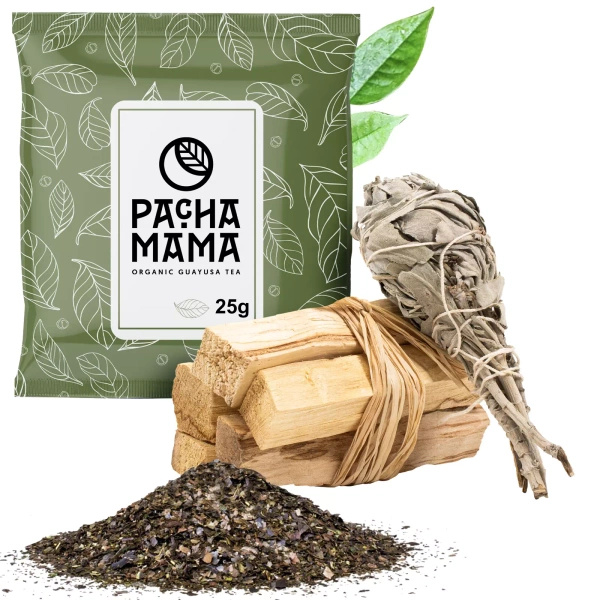 Σετ θυμιάματος Palo santo + δέσμη φασκόμηλου + Guayusa
