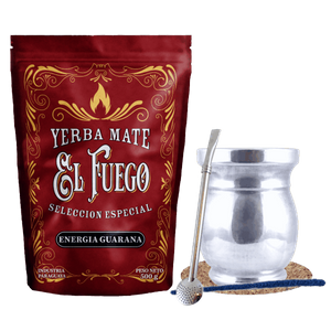 Σετ Yerba Mate: El Fuego Energia Guarana 500γρ + Palo Santo + Bombilla