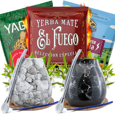 Yerba Mate Energia Set ΓΙΑ ΔΥΟ Calabash Bombilla