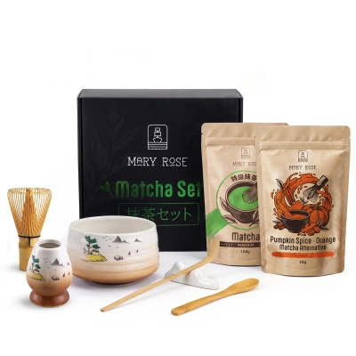 Σετ δώρου για χρωματιστό Matcha Latte: Matcha + Orange Matcha + αξεσουάρ