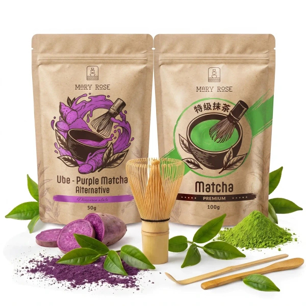 Σετ για χρωματιστό Matcha Latte: Matcha + Purple Matcha + αξεσουάρ