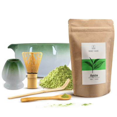 Σετ παρασκευής τσαγιού Matcha: matcha 100g + αξεσουάρ